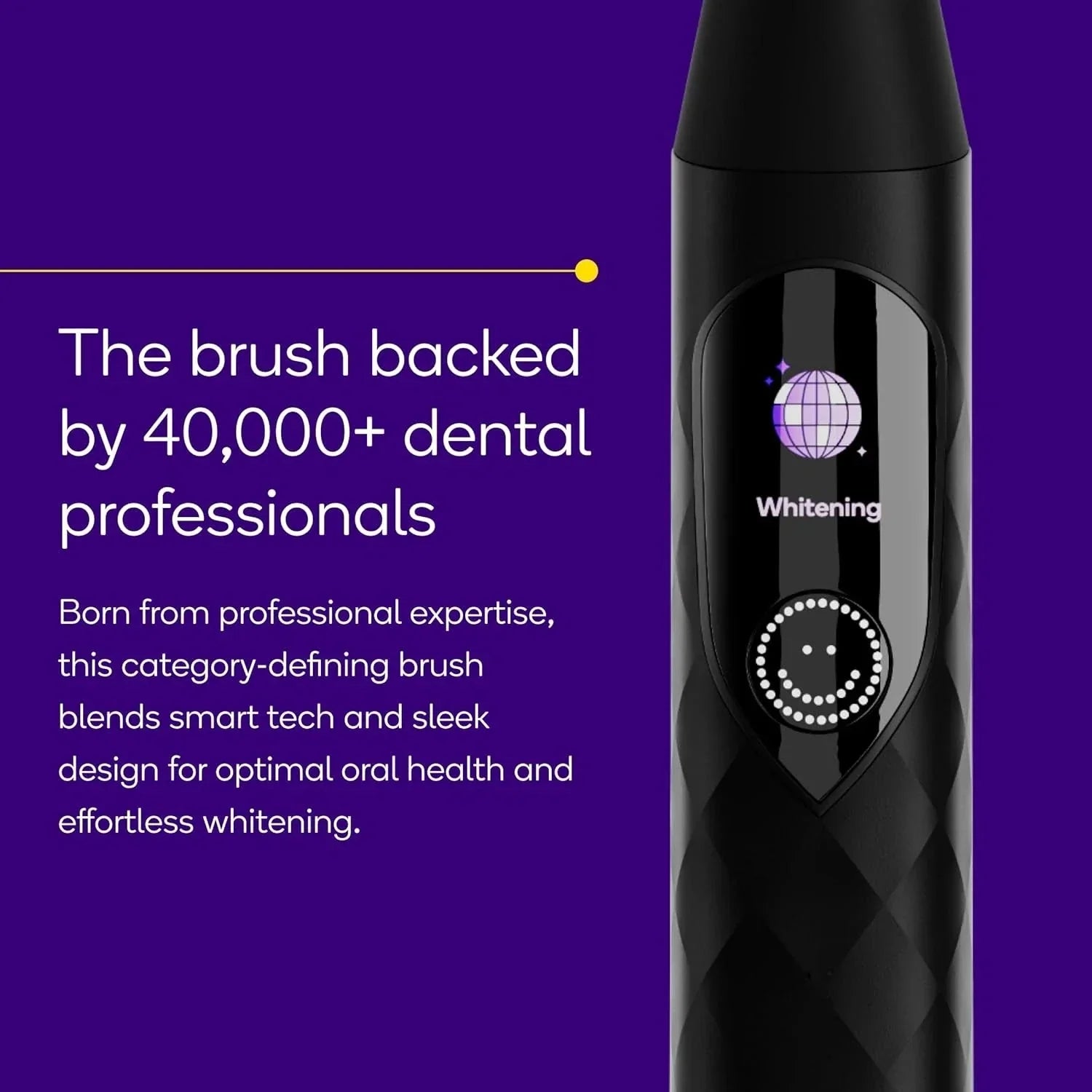 Sonic Toothbrush Smart Pressure Sensor Burst Pro LED Screen 5-Modes Black